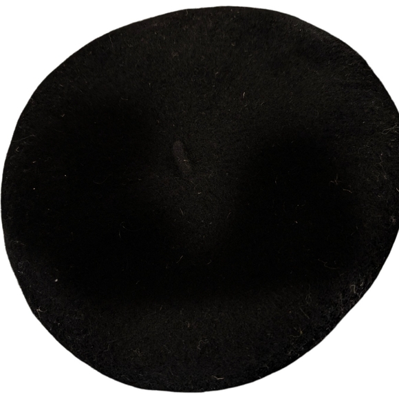 FRENCH BERET Black Wool Vintage Retro Hat Beatnik Jazz Streetwear - Picture 7 of 9